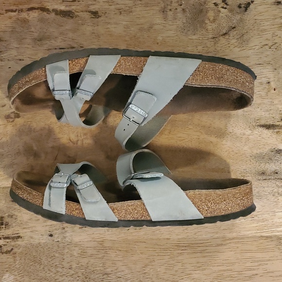 Birkenstock Franca Sandals Womens Grey Green Strappy Foot Matte Color - Picture 3 of 14